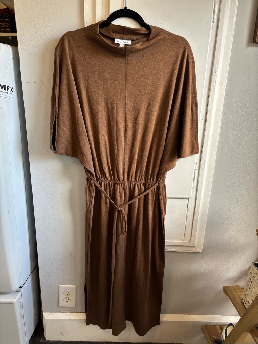 Prologue Brown Tie-Waist Midi Dress